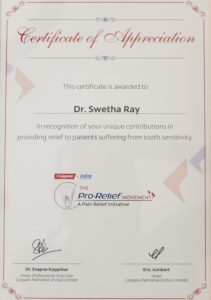 Dr. Swetha Ray certificate